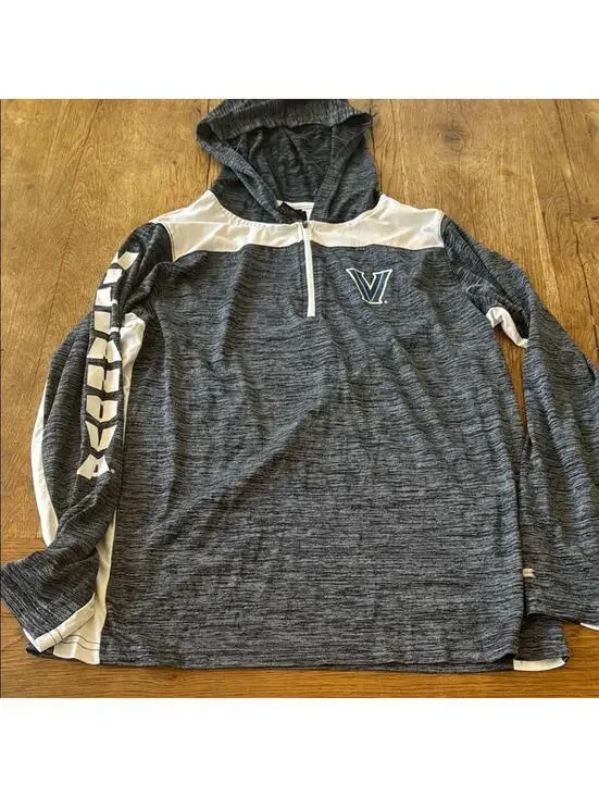 VILLANOVA BASKETBALL HOODED SHIRT QUARTER ZIP YOUTH XL