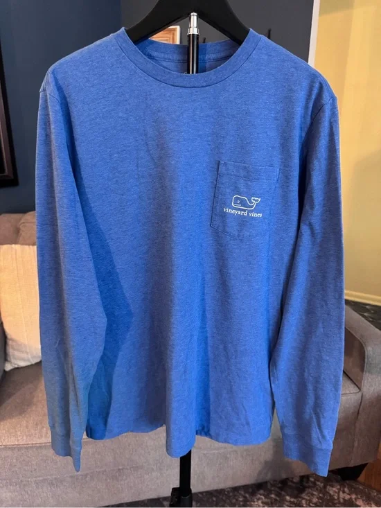 Vineyard Vines Blue Long-Sleeve Pocket Tee - Kids