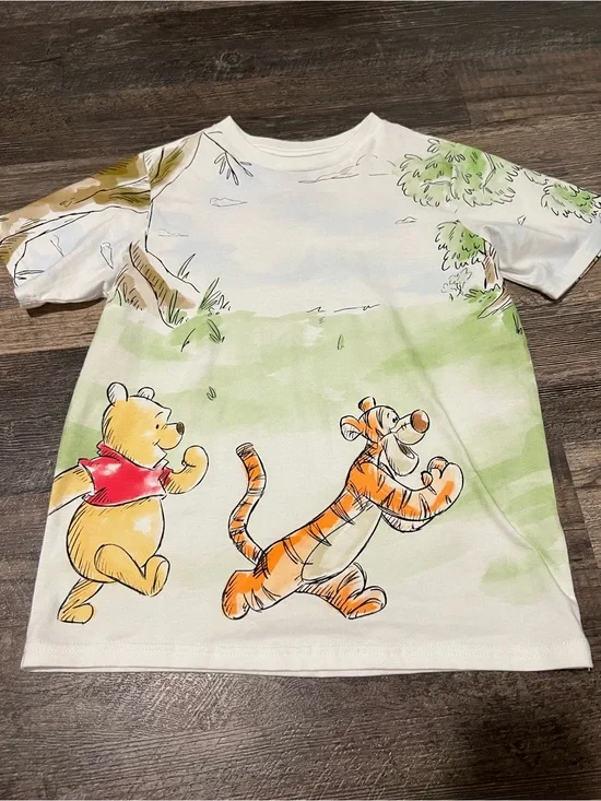 Disney Winnie the Pooh & Tigger Short Sleeve Tee - White, Green, Orange