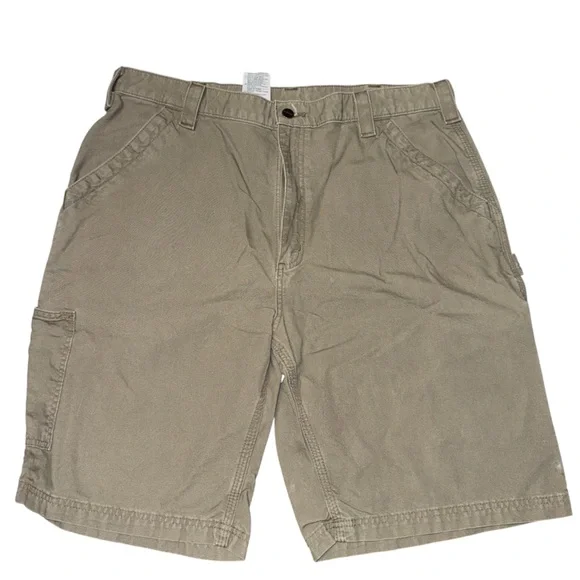 Carhartt B147 LBR Original Fit Canvas Work Shorts Khaki Green Men’s Sz 38