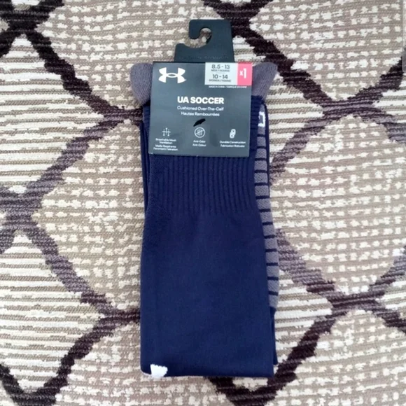 🆕️ ⚽️Unisex Under Armour⚽️ - Midnight Navy/Gray Over-The-Calf Soccer Socks