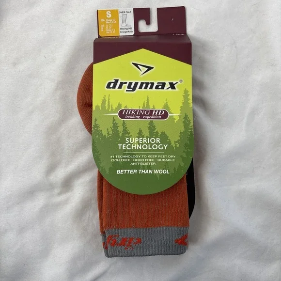 Drymax Hiking HD Over Calf Socks Orange/Anth Small Woman 5-7 Men‎ 3.5-5.5
