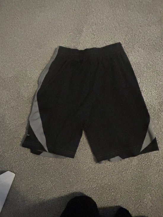 Nike Black Athletic Shorts with Gray Accent Panels