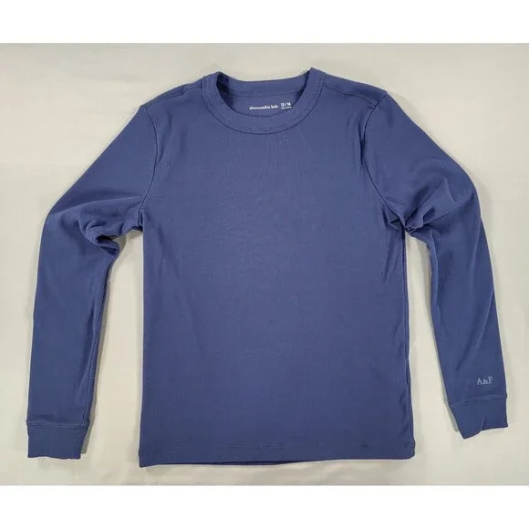 Abercrombie Kids Blue Ribbed Long Sleeve T-Shirt - Size 13/14