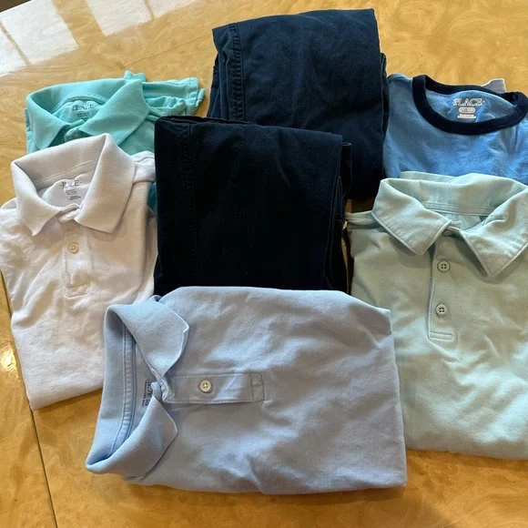 POLO SHORT SLEEVE 5 Shirt BUNDLE 2 CARGO PANTS SIZE (12) TOPS SIZE (10/12)
