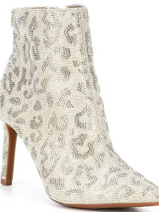 Gianni Bini Silver/Gold Sparkle Pointed Toe Ankle Boots