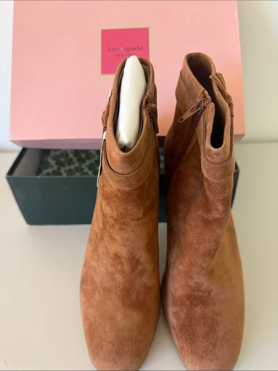 kate spade Chestnut Suede Ankle Booties