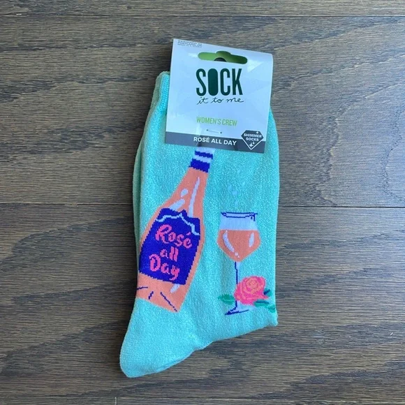 Sock It To Me Rosé Shimmer Crew Socks