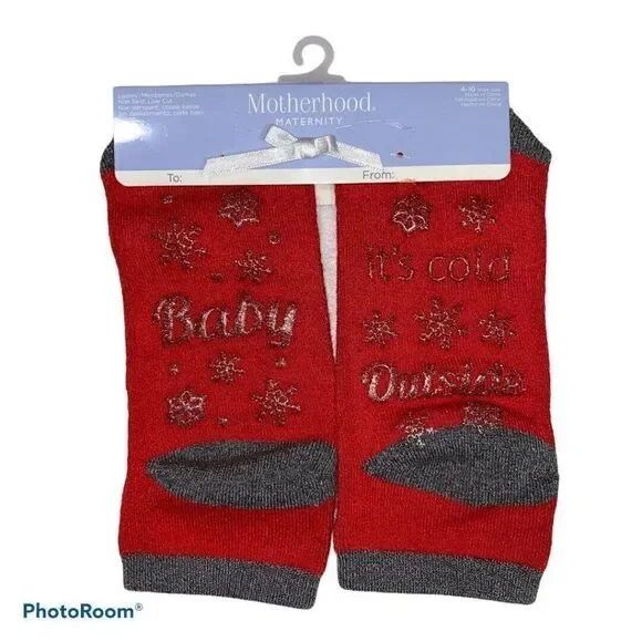 Motherhood Maternity Red Holiday Ankle Grip Socks
