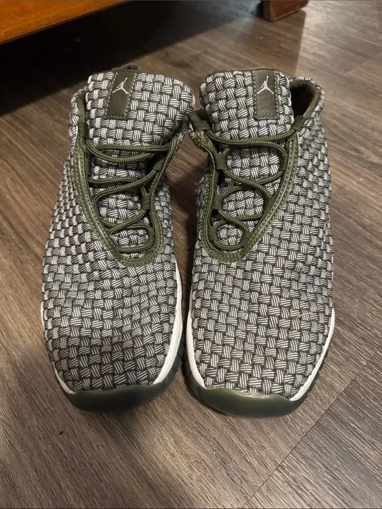 Nike Woven Basketweave Sneakers - Olive Green/Gray