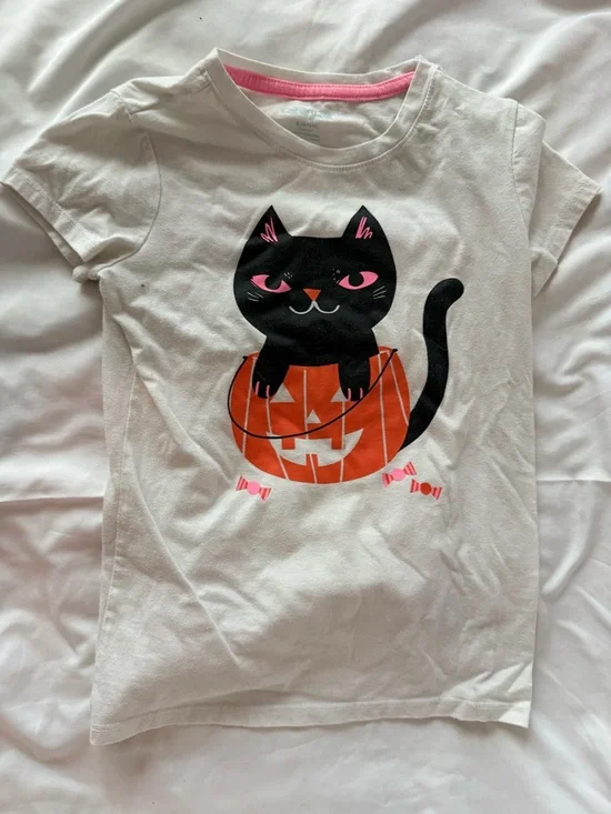 Cat & Jack White Tee with Pink Trim