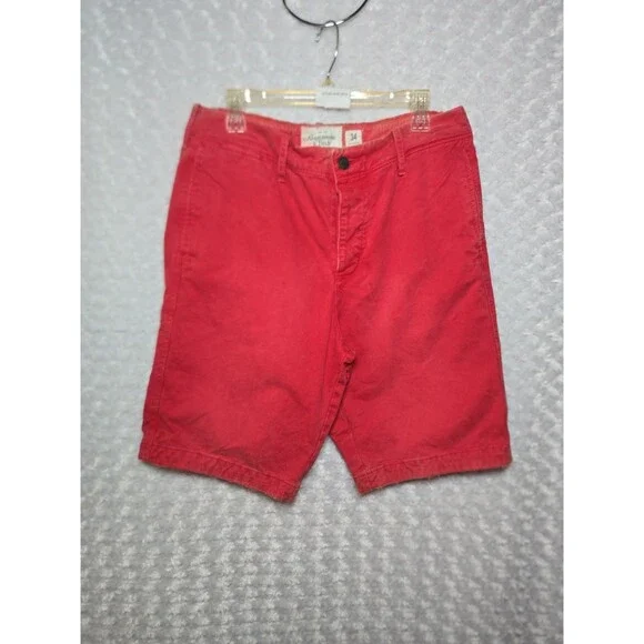 Abercrombie And Fitch Washed Red Mens Shorts Size 34