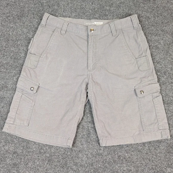 Carhartt Rugged Flex Relaxed Fit Ripstop Cargo Work Short Gray Mens 36 BS4727-M