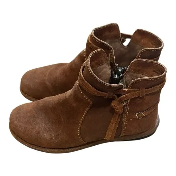 Born Boots | Womens Tarkiln Ankle Booties Brown Leather Side Zip BR0017406 | 7