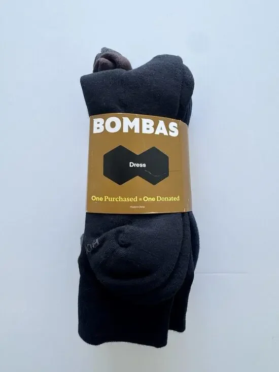 Bombas Dress Calf/Crew 4 Pairs Large Men’s 9.5-13