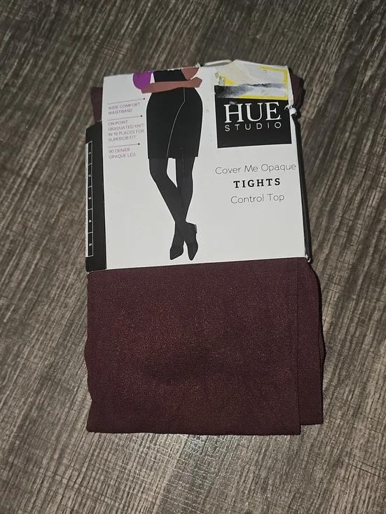 HUE Studio Cover Me Opaque Tights in Deep Wine