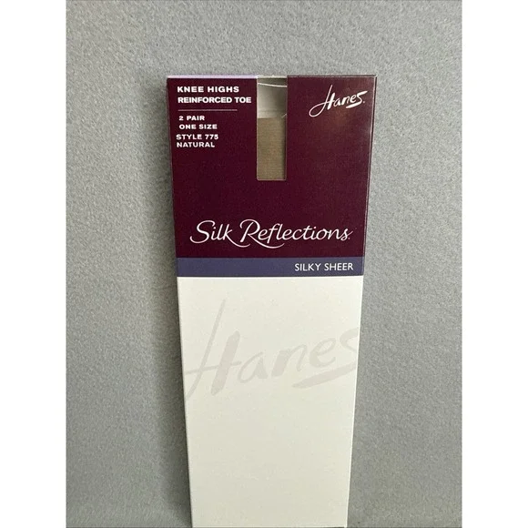 hanes silk reflections knee highs Style 775 Natural  P22