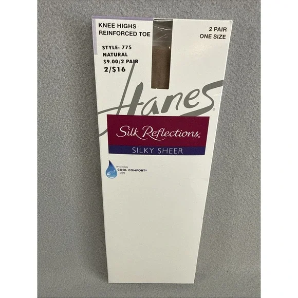 hanes silk reflections knee highs Style 775 Natural P11