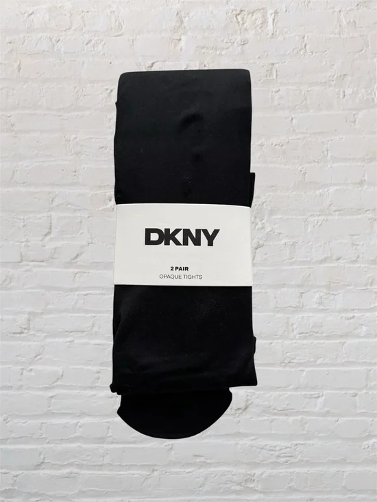 💕 🆕 DKNY pack of 2 black 100 denier opaque tights