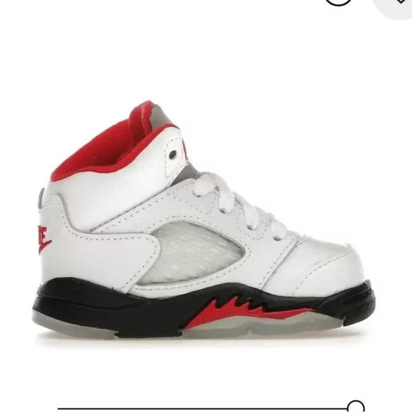 Nike White and Red High-Top Sneakers for Basketball