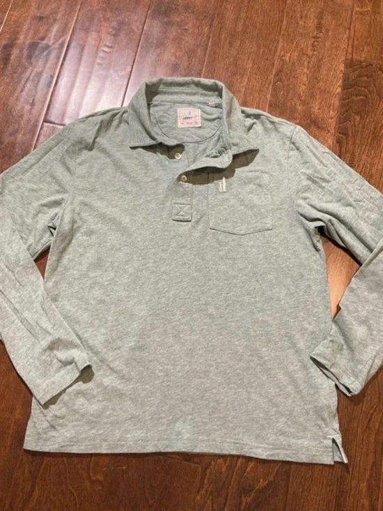 Johnnie O boys polo long sleeve sage green color SZ 12 boys