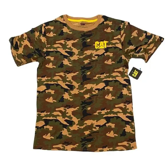 Caterpillar tractor NWT Camo logo boys shirt tee shirt t-shirt L 14/16