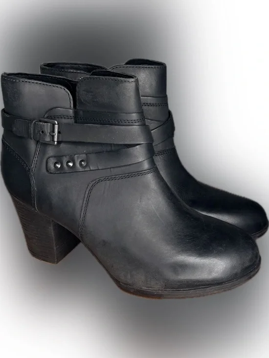 Rockport Black Leather Booties