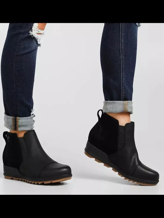 Sorel Evie™ Leather Wedge Ankle Boots Size 10 NWT MSRP $140