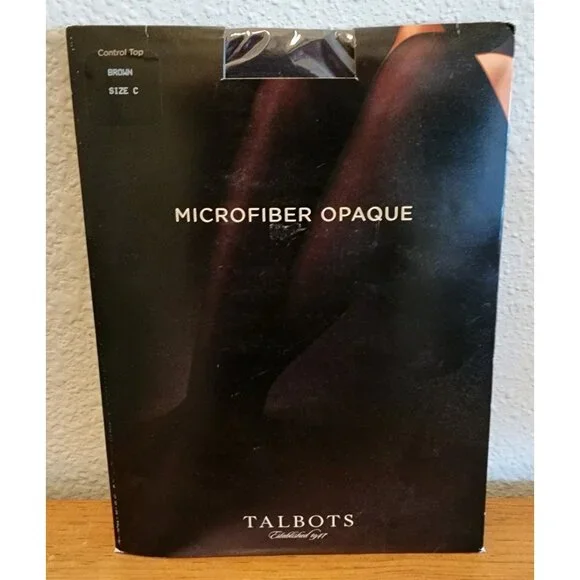 NEW Talbots Microfiber‎ Opaque Control Top Pantyhose Brown Size C