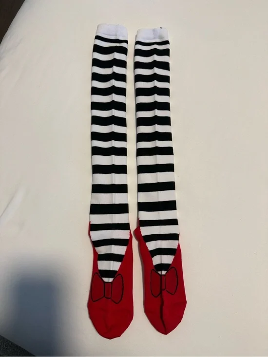 Wicked Witch Over-the-Knee-Socks with Red Bow Accent