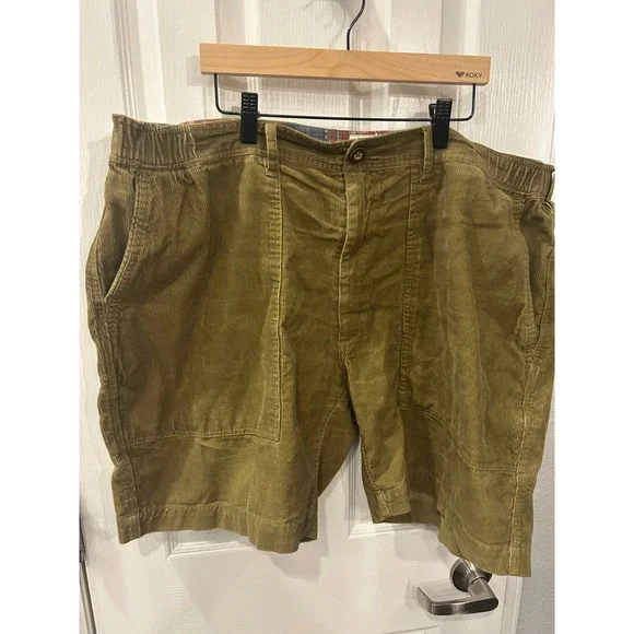 The Territory Ahead Shorts‎ Olive Green Corduroy Elastic Waist XXL Mens Casual