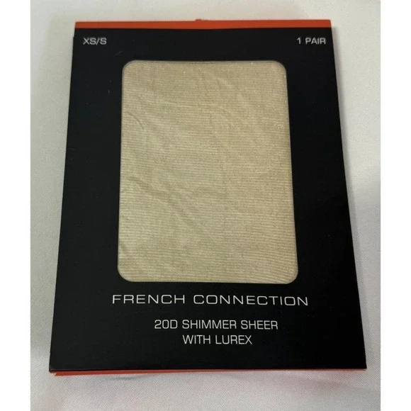 French Connection Womens Shimmer Sheer with Lurex Pantyhose Size XS/S NEW
