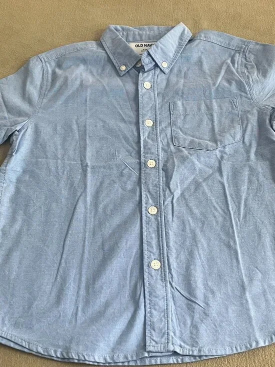 Old Navy Boys Blue Shirt Short Sleeves Size M 8 NWT