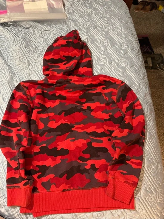 Champion Red Camo Kids' Hoodie - Champion Logo size small