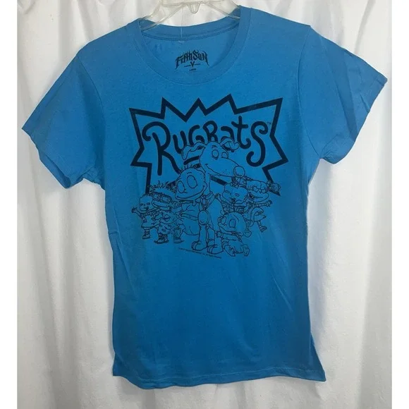 Nickelodeon Rugrats Graphic T-Shirt Blue Characters Size Large by Fifth Sun
