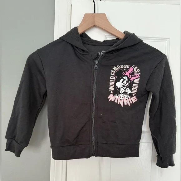 Disney Minnie Mouse Black and Pink Kids Hoodie