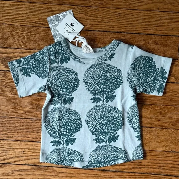 kate quinn Teal Floral Kids Tee - Size 6-12 Months - NWT