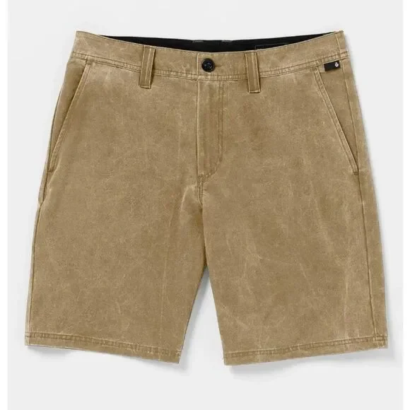 Volcom 19” Stone Faded Outdoor Hybrid Shorts Dark Khaki 30
