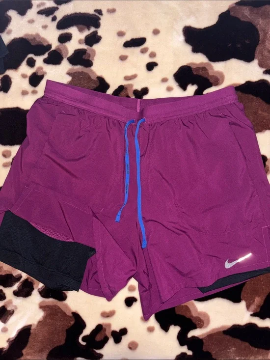 Nike Purple Athletic Shorts with Black Liner for Men