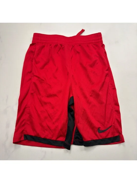 Nike Athletic Dri-Fit Red Black Shorts - Boys Large