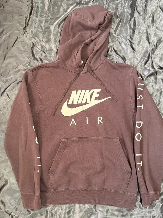 Nike Air JDI Brown Fleece Hoodie Youth Small Just Do It Sweatshirt