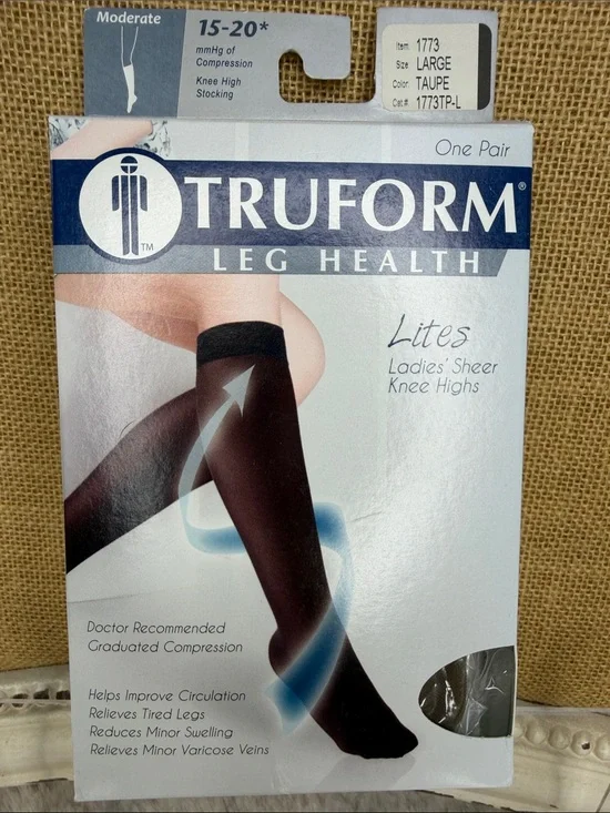 Truform Lites Ladies' Sheer Knee Highs - Taupe (Large)