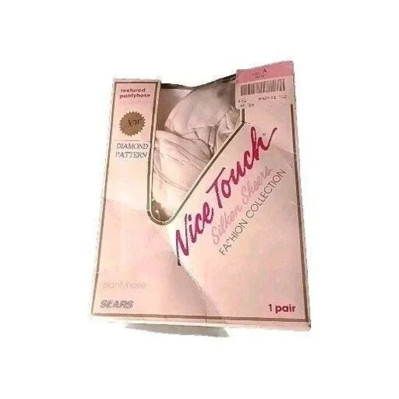 Vntg Sears Ivory Nylons Sz A Lycra Pantyhose Textured Nice Touch‎ Silken Sheers