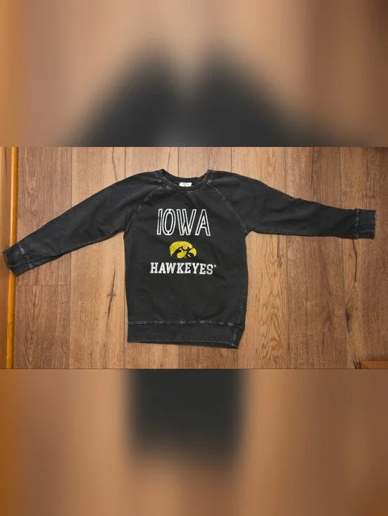 Wes And Willy Iowa Hawkeyes Black Kids Sweatshirt - Crewneck