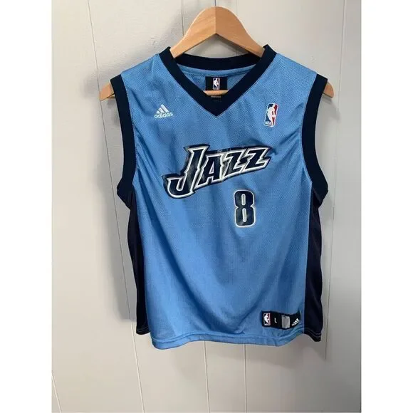 ADIDAS NBA Utah Jazz Jersey Youth Large Blue Sleeveless #8 Williams