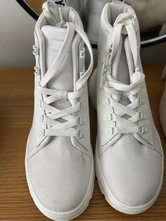 White High-Top Canvas Sneakers