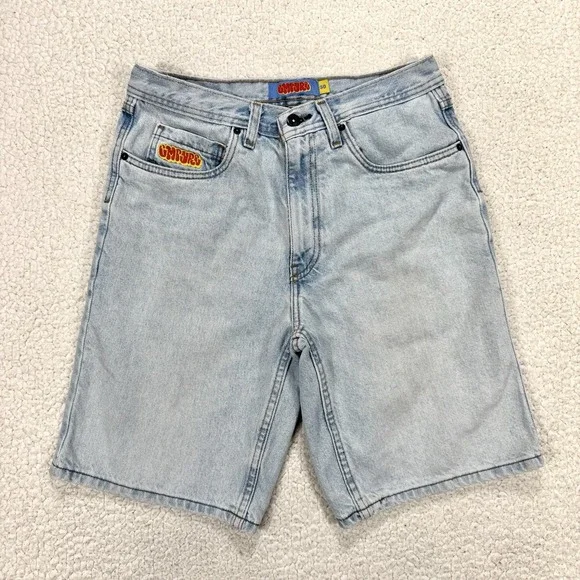 Empyre Denim Shorts Men's 30 Light Wash Skate Y2K Streetwear Jorts Urban Casual