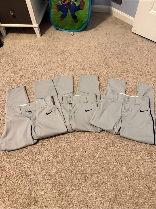 Nike Light Gray Baseball Pants with Black Swoosh