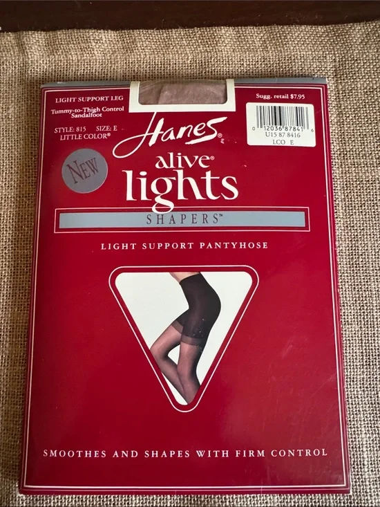 Hanes Alive Lights Shapers Light Support Pantyhose Size E Little Color USA