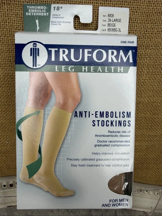 Truform Anti-Embolism Knee High Stockings – Beige (3X-Large)